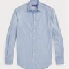 Cămăși formale din popeline cu benzi bengale Ralph Lauren, albastre, pentru bărbați Cămăși formale din popeline cu benzi bengale Ralph Lauren, albastre, pentru bărbați