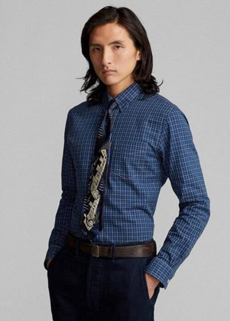 Cămăși formale Dobby în carouri pentru bărbați, Ralph Lauren, slim fit