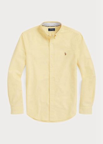 Cămăși galbene pentru bărbați Ralph Lauren slim fit Oxford
