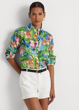 Cămăși multicolore pentru femei Ralph Lauren, cu flori de in