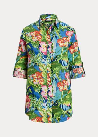 Cămăși multicolore pentru femei Ralph Lauren, cu flori de in