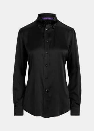 Cămăși negre din mătase dud Ralph Lauren Cameron pentru femei