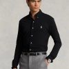 Cămăși negre Ralph Lauren pentru bărbați din plasă cu greutate pana Cămăși negre Ralph Lauren pentru bărbați din plasă cu greutate pana