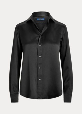 Cămăși negre Ralph Lauren Silk Charmeuse de damă