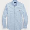 Cămăși Oxford pentru bărbați albastru Ralph Lauren slim fit Cămăși Oxford pentru bărbați albastru Ralph Lauren slim fit