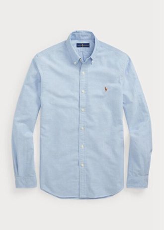Cămăși Oxford pentru bărbați albastru Ralph Lauren slim fit
