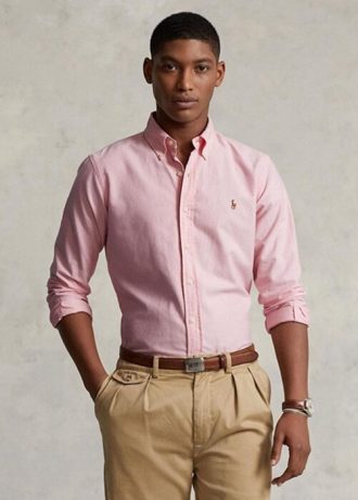 Cămăși Oxford pentru bărbați de culoare roză Ralph Lauren slim fit Cămăși Oxford pentru bărbați de culoare roză Ralph Lauren slim fit