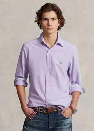 Cămăși Oxford pentru bărbați mov Ralph Lauren slim fit Cămăși Oxford pentru bărbați mov Ralph Lauren slim fit