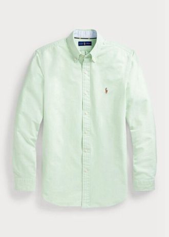 Cămăși Oxford pentru bărbați verzi Ralph Lauren slim fit Cămăși Oxford pentru bărbați verzi Ralph Lauren slim fit