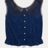Cămăși pentru femei Ralph Lauren, cu garnituri croșetate, de culoare bleumarin Cămăși pentru femei Ralph Lauren, cu garnituri croșetate, de culoare bleumarin