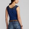 Cămăși pentru femei Ralph Lauren, cu garnituri croșetate, de culoare bleumarin Cămăși pentru femei Ralph Lauren, cu garnituri croșetate, de culoare bleumarin