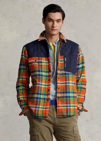 Cămăși peste cămăși hibride din flanel în carouri Ralph Lauren multicolore pentru bărbați Cămăși peste cămăși hibride din flanel în carouri Ralph Lauren multicolore pentru bărbați