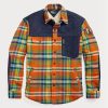 Cămăși peste cămăși hibride din flanel în carouri Ralph Lauren multicolore pentru bărbați Cămăși peste cămăși hibride din flanel în carouri Ralph Lauren multicolore pentru bărbați
