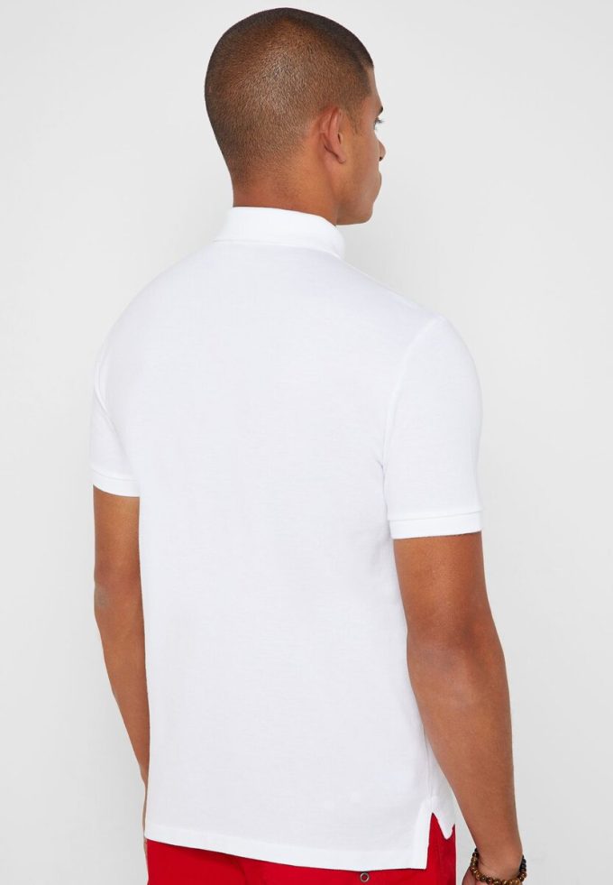 Cămăși polo alb pentru bărbați Ralph Lauren Basic Mesh Cămăși polo alb pentru bărbați Ralph Lauren Basic Mesh