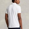 Cămăși polo alb pentru bărbați Ralph Lauren slim cu plasă Cămăși polo alb pentru bărbați Ralph Lauren slim cu plasă