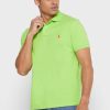 Cămăși polo cu plasă de bază Ralph Lauren verzi pentru bărbați