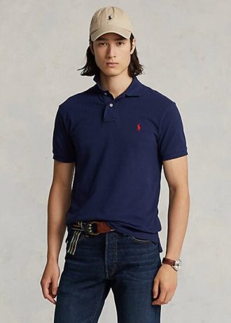 Cămăși polo cu plasă emblematică Ralph Lauren pentru bărbați bleumarin Cămăși polo cu plasă emblematică Ralph Lauren pentru bărbați bleumarin