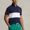 Cămăși polo cu plasă Ralph Lauren Big Pony pentru bărbați bleumarin/alb