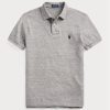 Cămăși polo cu plasă subțire Ralph Lauren gri pentru bărbați
