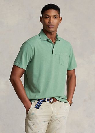 Cămăși polo din bumbac-in, verzi, pentru bărbați, Ralph Lauren, cu tăiere clasică Cămăși polo din bumbac-in, verzi, pentru bărbați, Ralph Lauren, cu tăiere clasică