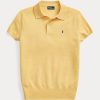 Cămăși polo din cașmir, de culoare galbenă, pentru femei Ralph Lauren Cămăși polo din cașmir, de culoare galbenă, pentru femei Ralph Lauren