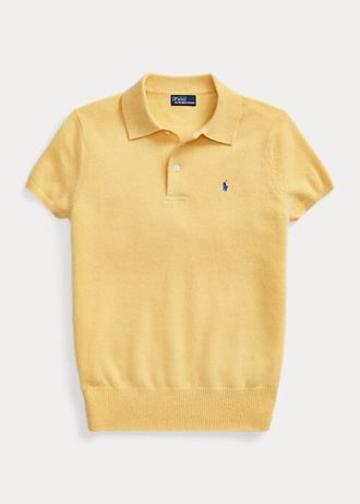 Cămăși polo din cașmir, de culoare galbenă, pentru femei Ralph Lauren
