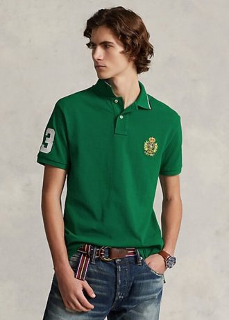 Cămăși polo din plasă cu cremă polo Ralph Lauren, verzi, pentru bărbați Cămăși polo din plasă cu cremă polo Ralph Lauren, verzi, pentru bărbați
