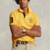 Cămăși polo galbene pentru bărbați Ralph Lauren Classic Fit Crest Mesh
