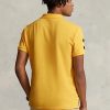 Cămăși polo galbene pentru bărbați Ralph Lauren Classic Fit Crest Mesh