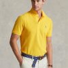 Cămăși polo galbene Ralph Lauren, personalizate, slim cu plasă, pentru bărbați