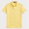 Cămăși polo galbene Ralph Lauren, personalizate, slim cu plasă, pentru bărbați