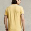 Cămăși polo galbene Ralph Lauren, personalizate, slim cu plasă, pentru bărbați