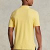 Cămăși polo galbene Ralph Lauren, personalizate, slim cu plasă, pentru bărbați