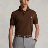 Cămăși polo maro pentru bărbați Ralph Lauren personalizate slim cu plasă