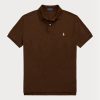 Cămăși polo maro pentru bărbați Ralph Lauren personalizate slim cu plasă