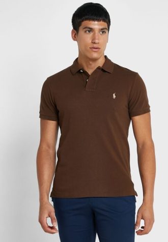 Cămăși polo maro Ralph Lauren Essential pentru bărbați Cămăși polo maro Ralph Lauren Essential pentru bărbați