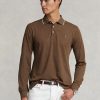 Cămăși polo maro Ralph Lauren personalizate slim fit Birdseye pentru bărbați