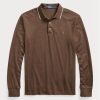 Cămăși polo maro Ralph Lauren personalizate slim fit Birdseye pentru bărbați