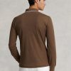 Cămăși polo maro Ralph Lauren personalizate slim fit Birdseye pentru bărbați