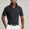 Cămăși polo negru pentru bărbați Ralph Lauren Classic Fit din bumbac moale