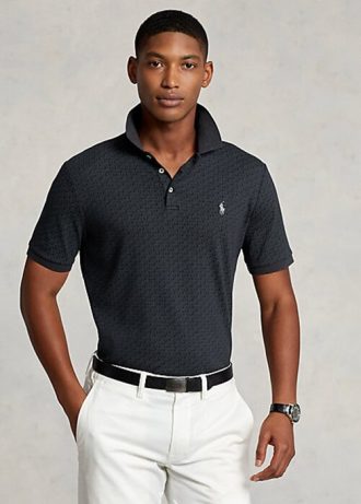 Cămăși polo negru pentru bărbați Ralph Lauren Classic Fit din bumbac moale Cămăși polo negru pentru bărbați Ralph Lauren Classic Fit din bumbac moale