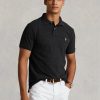Cămăși polo negru pentru bărbați Ralph Lauren, personalizate, slim cu plasă