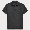 Cămăși polo negru pentru bărbați Ralph Lauren, personalizate, slim cu plasă