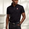 Cămăși polo negru pentru bărbați Ralph Lauren personalizate slim Fit Bear