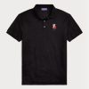 Cămăși polo negru pentru bărbați Ralph Lauren personalizate slim Fit Bear