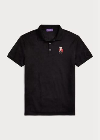 Cămăși polo negru pentru bărbați Ralph Lauren personalizate slim Fit Bear Cămăși polo negru pentru bărbați Ralph Lauren personalizate slim Fit Bear