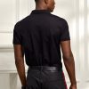Cămăși polo negru pentru bărbați Ralph Lauren personalizate slim Fit Bear
