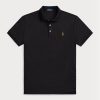 Cămăși polo negru pentru bărbați Ralph Lauren, personalizate, slim fit, din bumbac moale