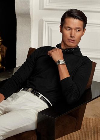 Cămăși polo negru pentru bărbați Ralph Lauren personalizate slim fit piqué Cămăși polo negru pentru bărbați Ralph Lauren personalizate slim fit piqué