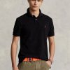 Cămăși polo negru pentru bărbați Ralph Lauren slim cu plasă
